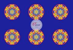 Mavi Zemin Mandala Desenli Kumaş