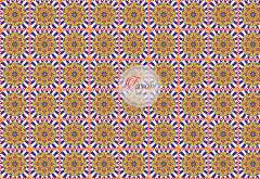 Mavi Zemin Mandala Desenli Kumaş