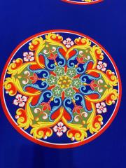 Mavi Zemin Mandala Desenli Kumaş