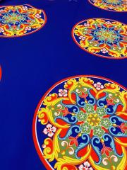 Mavi Zemin Mandala Desenli Kumaş