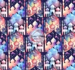 Ramazan Lacivert Cami Desenli Kumaş