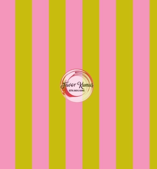 Çift Renk Çizgi Desenli Kumaş (3 CM X 3 CM ) Elite Poplin Kumaş - yağ yeşili