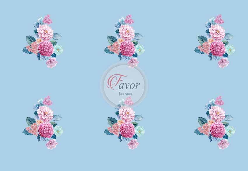 Pembe Ortanca Çiçeği Runner Kumaşı 1 mt-6 adet supla MAVİ