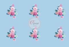 Pembe Ortanca Çiçeği Runner Kumaşı 1 mt-6 adet supla MAVİ