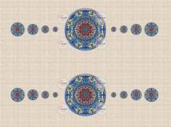 Mandala Desenli Kumaş 1 mt- 2 adet runner MAVİ