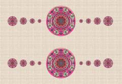 Mandala Desenli Kumaş 1 mt- 2 adet runner PEMBE
