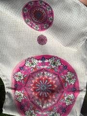 Mandala Desenli Kumaş 1 mt- 2 adet runner PEMBE