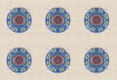 Mandala Desenli Kumaş 1 mt-6 adet supla MAVİ