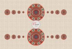 Mandala Desenli Kumaş 1 mt -2 adet runner TURUNCU