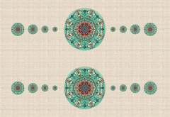 Mandala Desenli Kumaş 1 mt- 2 adet runner YEŞİL