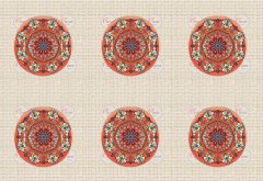Mandala Desenli Kumaş 1 mt-6 adet supla TURUNCU