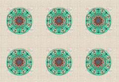 Mandala Desenli Kumaş 1 mt-6 adet supla YEŞİL