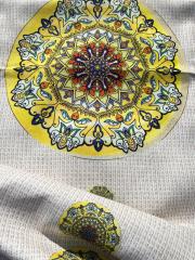 Mandala Desenli Kumaş 1 mt-2 adet runner SARI