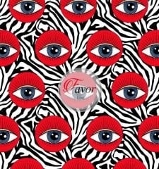 Zebra ve Göz Desenli Kumaş