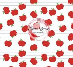 Defter Ve Elma Desenli Kumaş