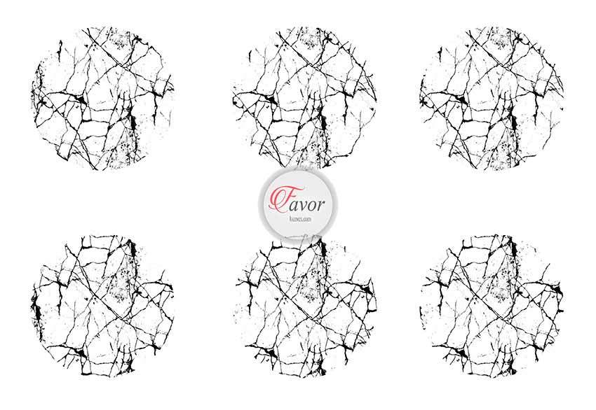 Mermer Desenli Runner ve Supla Kumaşı 1 mt- 6 adet supla-BEYAZ