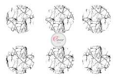 Mermer Desenli Runner ve Supla Kumaşı 1 mt- 6 adet supla-BEYAZ