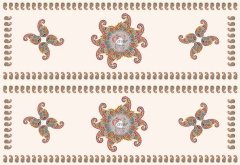 Pateh Desenli Runner ve Supla Kumaşı 1 mt- 2 adet runner BEYAZ