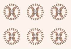 Pateh Desenli Runner ve Supla Kumaşı 1 mt- 6 adet supla-BEYAZ