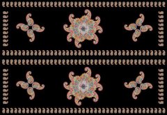 Pateh Desenli Runner ve Supla Kumaşı 1 mt-2 adet runner siyah