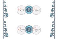 Mavi Fil Desenli Runner ve Supla Kumaşı 1 mt -2 adet runner