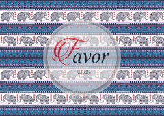 Fil Desenli Runner ve Supla Kumaşı 1 mt- 2 adet runner MAVİ