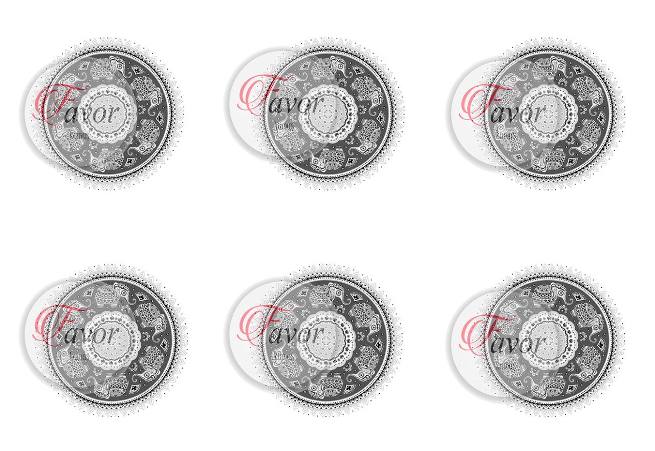 Fil Desenli Runner ve Supla Kumaşı 1 mt-6 adet suplaGRİ